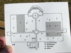 Map showing section "H" were Samuel Davidson is buried.