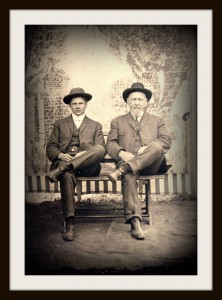 Tintype of Henry Walvoord (right) and an unknown person.